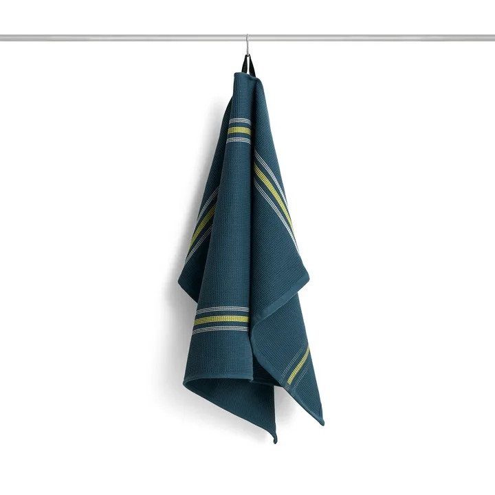 Canteen viskestykke 52x80 cm - Green-yellow block stripe - HAY