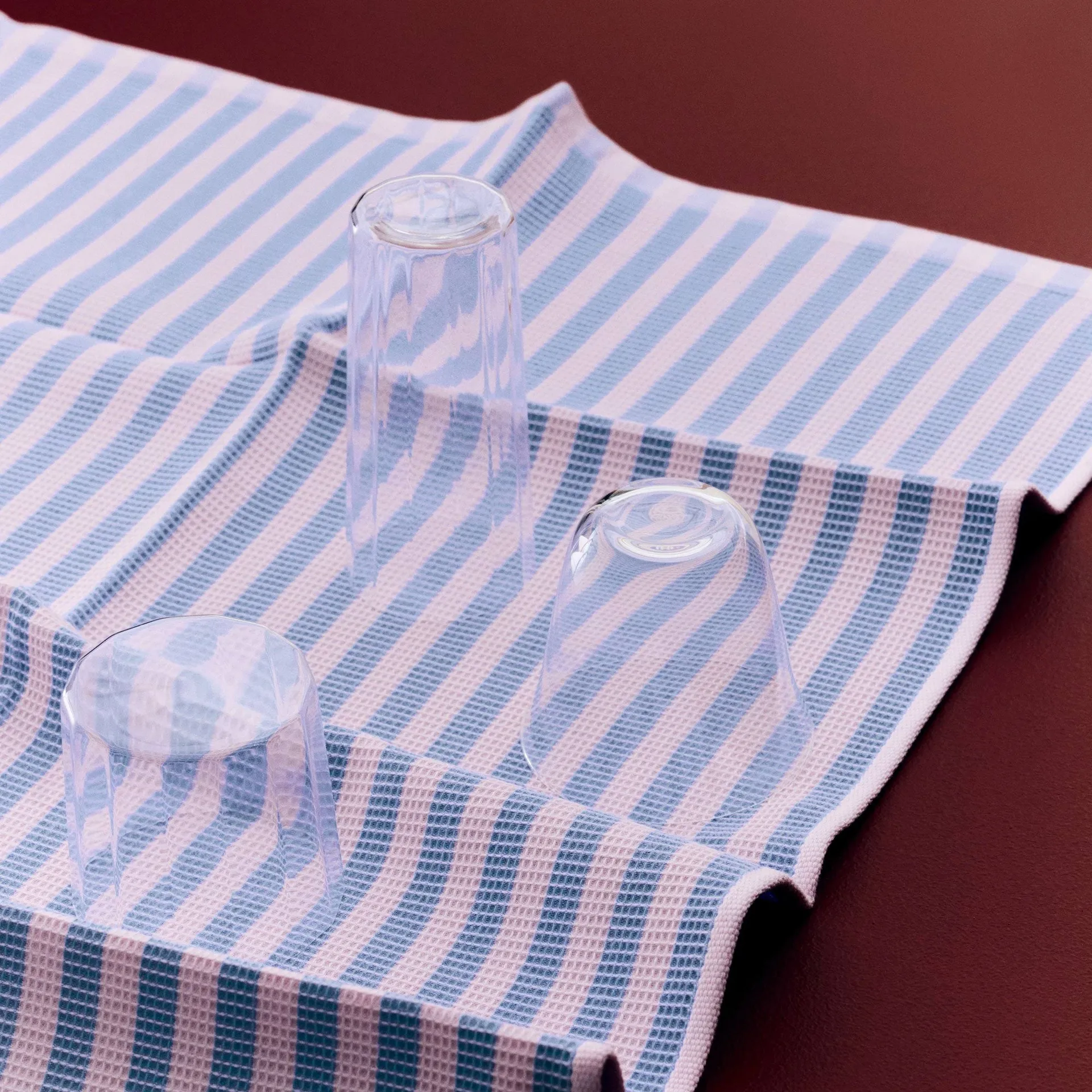 Canteen viskestykke 52x80 cm, Sky blue-light pink block stripe HAY