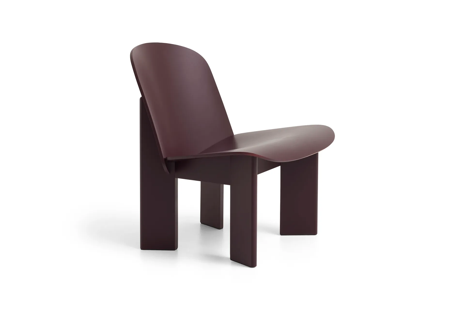 Chisel lounge chair, Dark bordeaux lakeret bøg HAY
