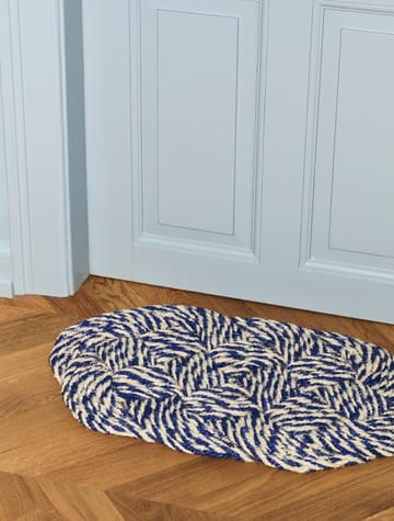 Coco dørmåtte 40x80 cm - Swirl blue-off white - HAY