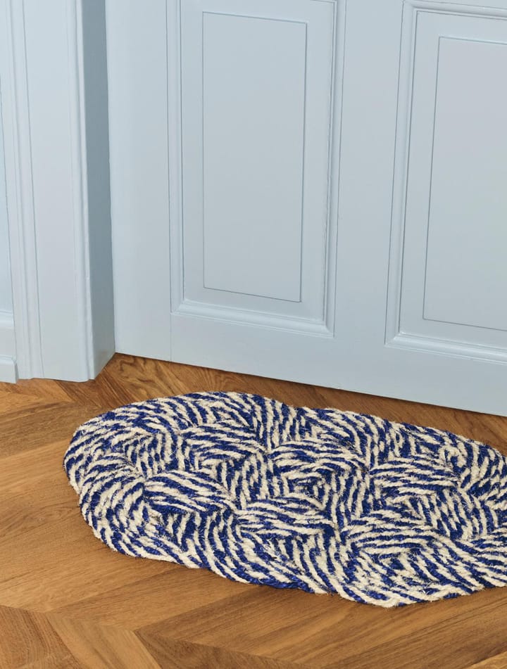 Coco dørmåtte 40x80 cm, Swirl blue-off white HAY
