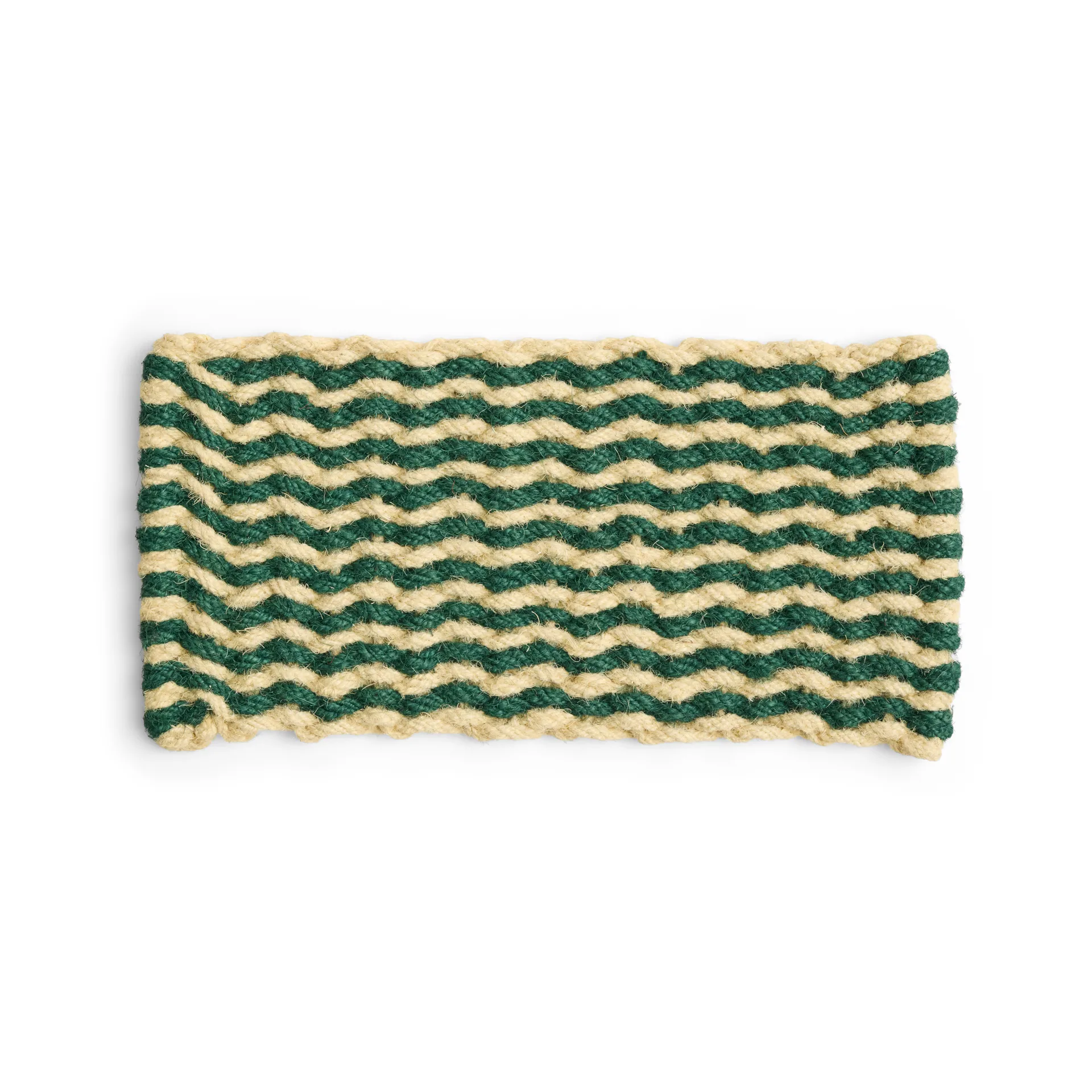 Coco Stripe Wave dørmåtte, Dark green-white HAY