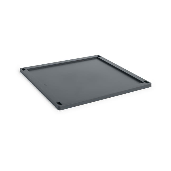 Colour Crate Square låg plastic large - Charcoal - HAY