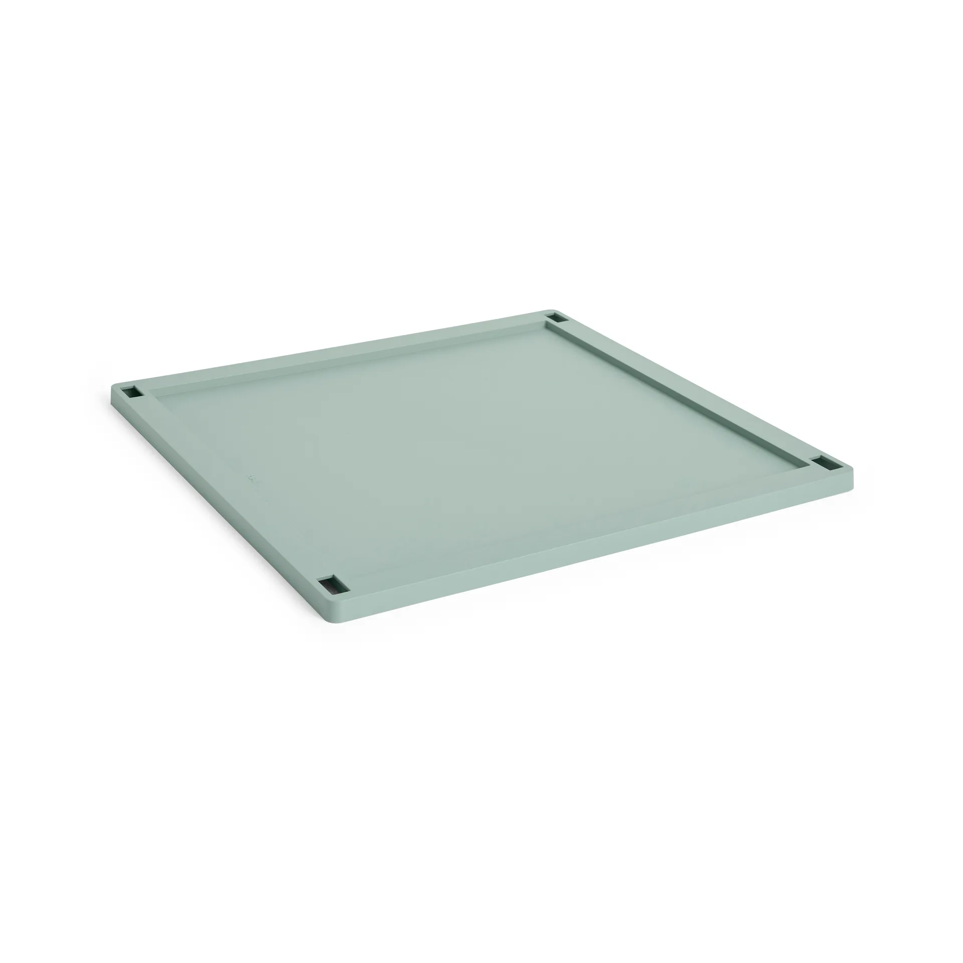 Colour Crate Square låg plastic large, Sage green HAY