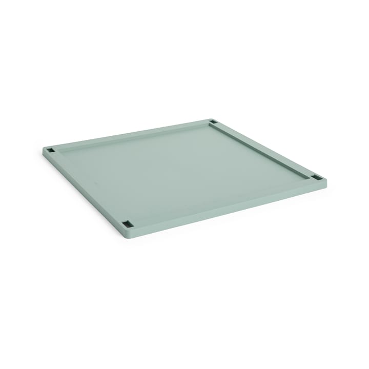 Colour Crate Square låg plastic large - Sage green - HAY