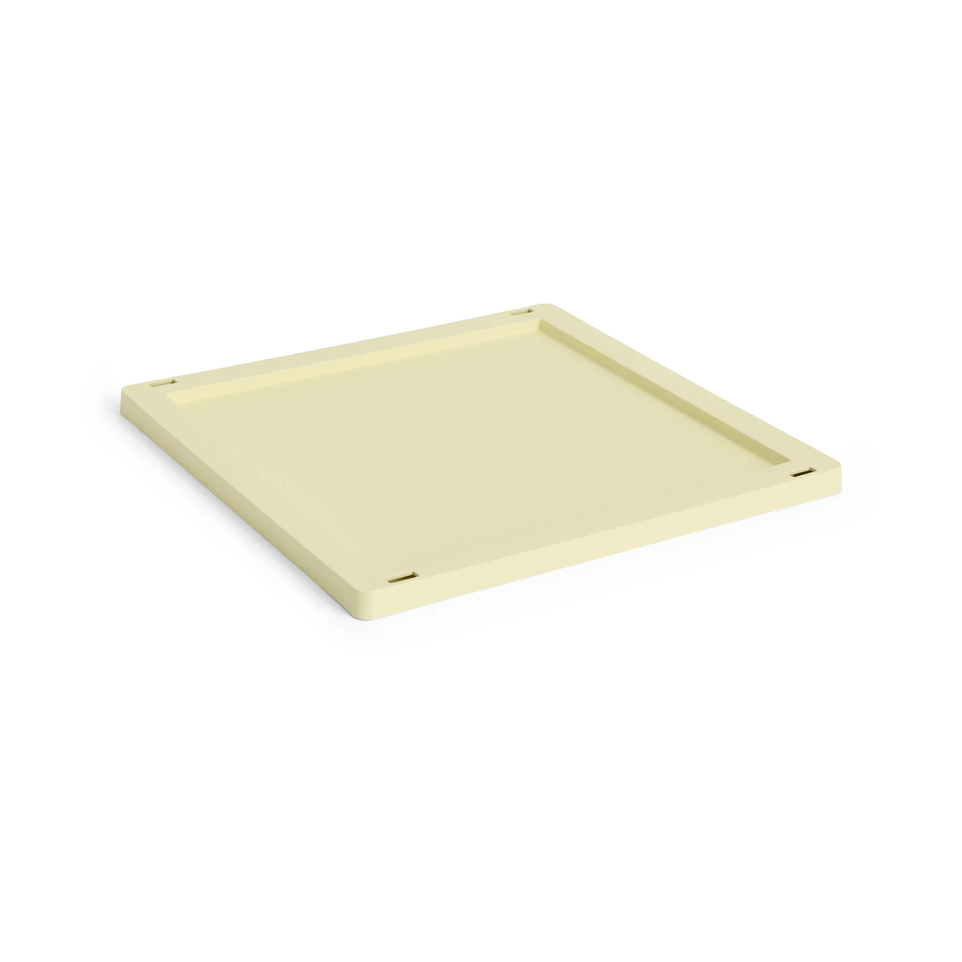 Colour Crate Square/Cube låg plastic medium, Light yellow HAY