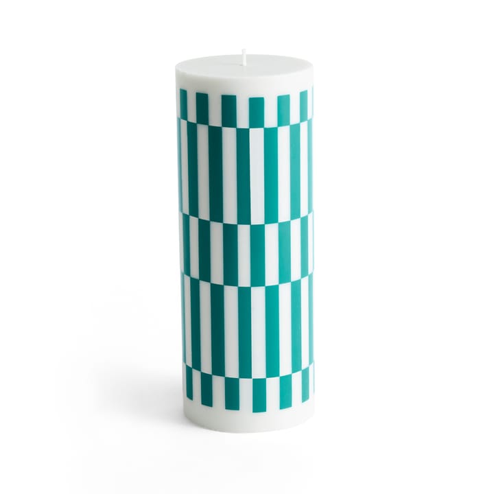 Column Candle bloklys large 25 cm - Light grey/Green - HAY