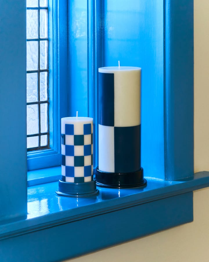 Column Candle bloklys large 25 cm, Milky green-dark blue HAY