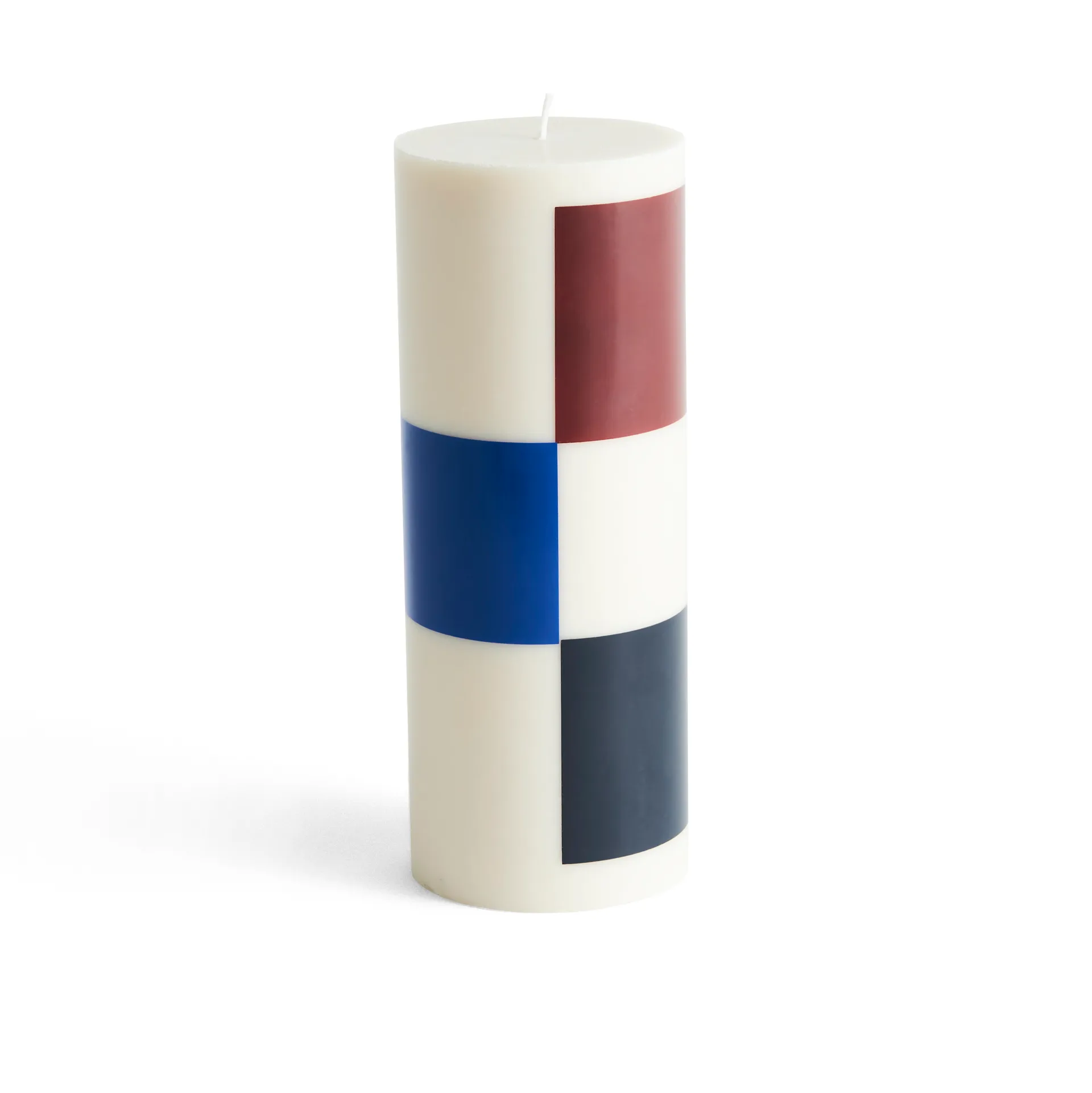 Column Candle bloklys large 25 cm, Offwhite/Brown/Black/Blue HAY