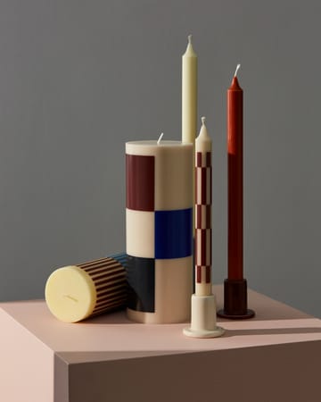 Column Candle bloklys large 25 cm - Offwhite/Brown/Black/Blue - HAY