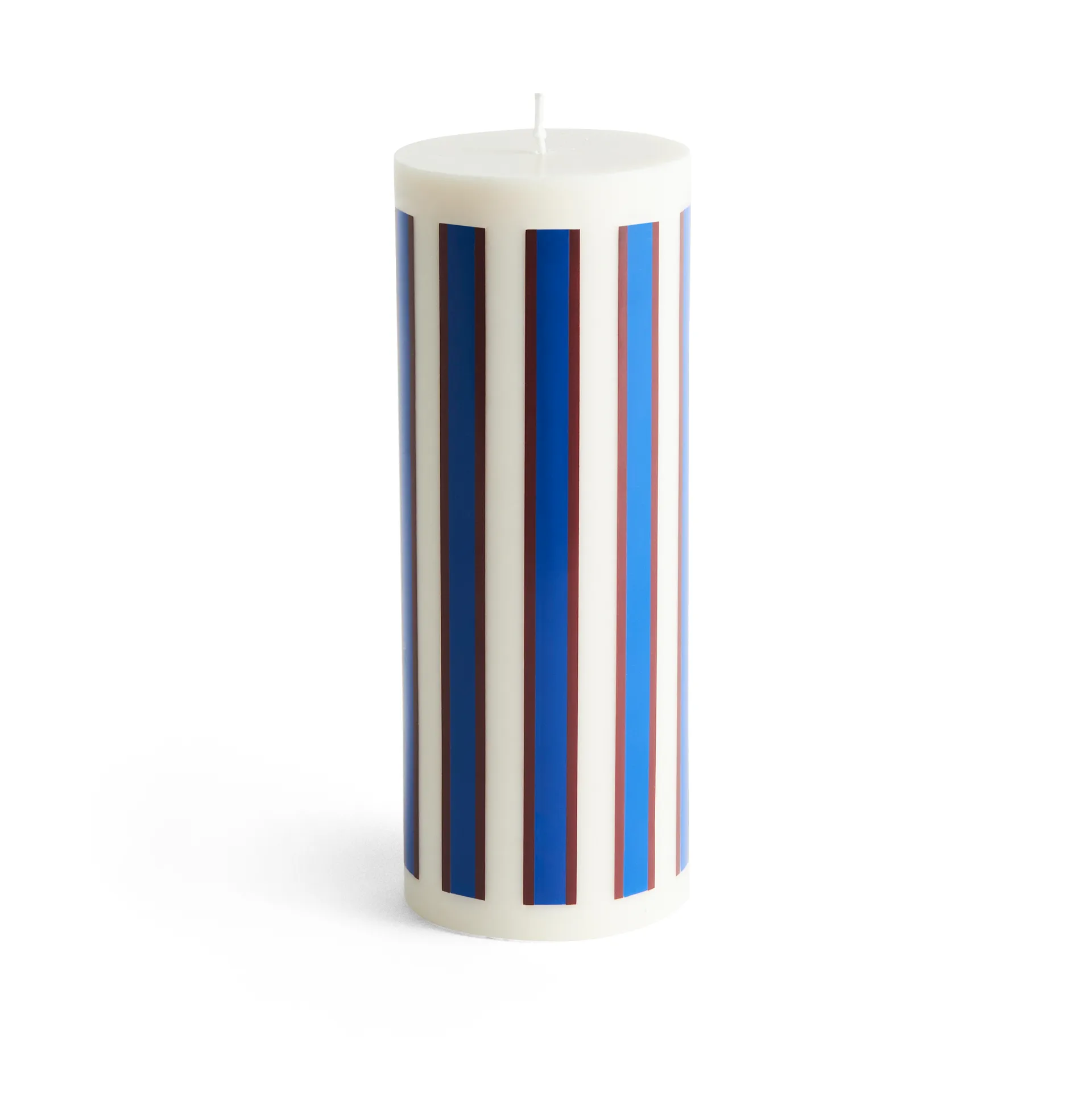Column Candle bloklys large 25 cm, Offwhite/Brown/Blue HAY