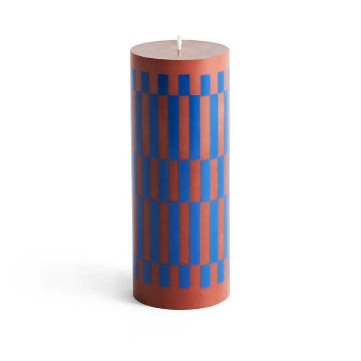 Column Candle bloklys medium 20 cm - Brown/Blue - HAY