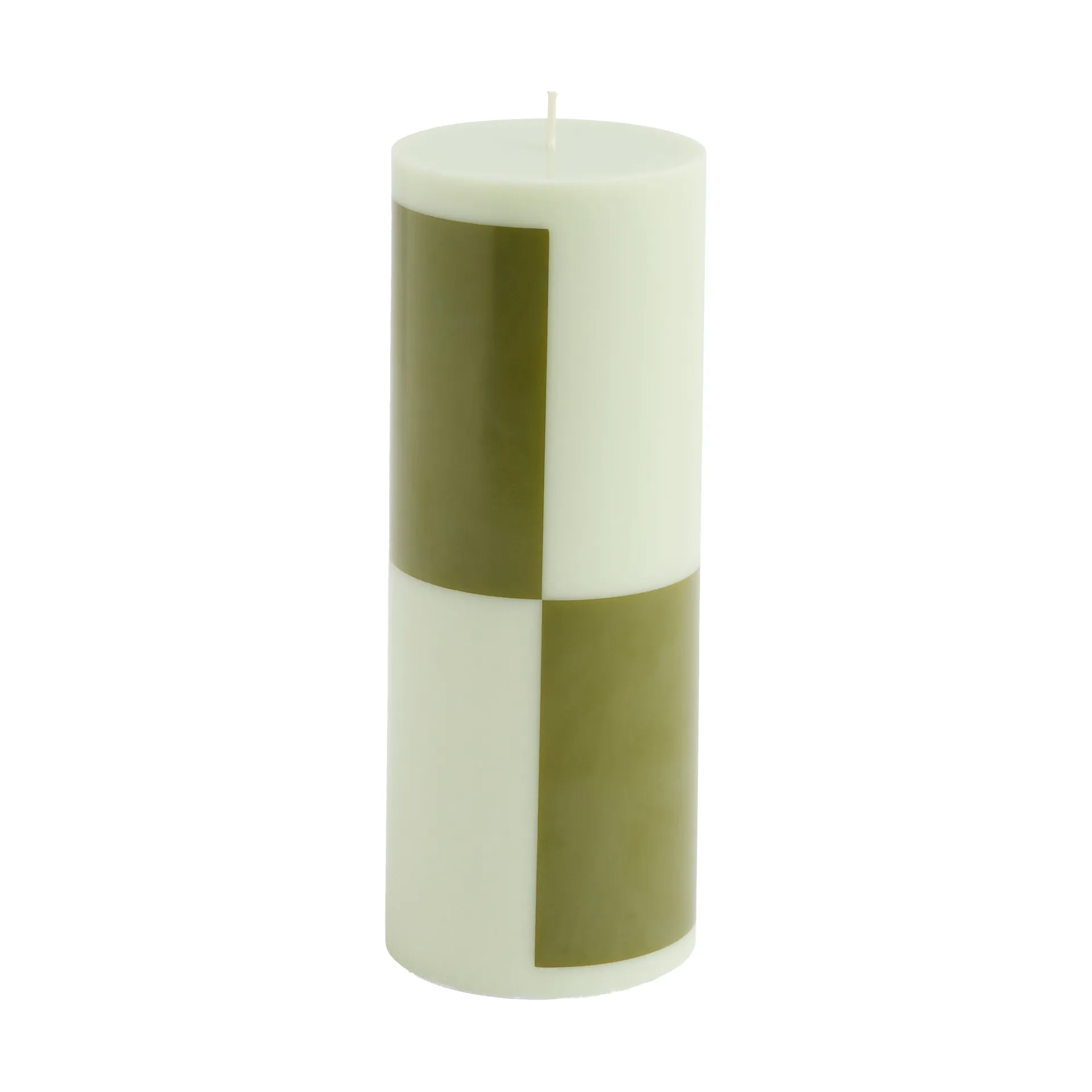 Column Candle bloklys medium 20 cm, Light green-army green HAY