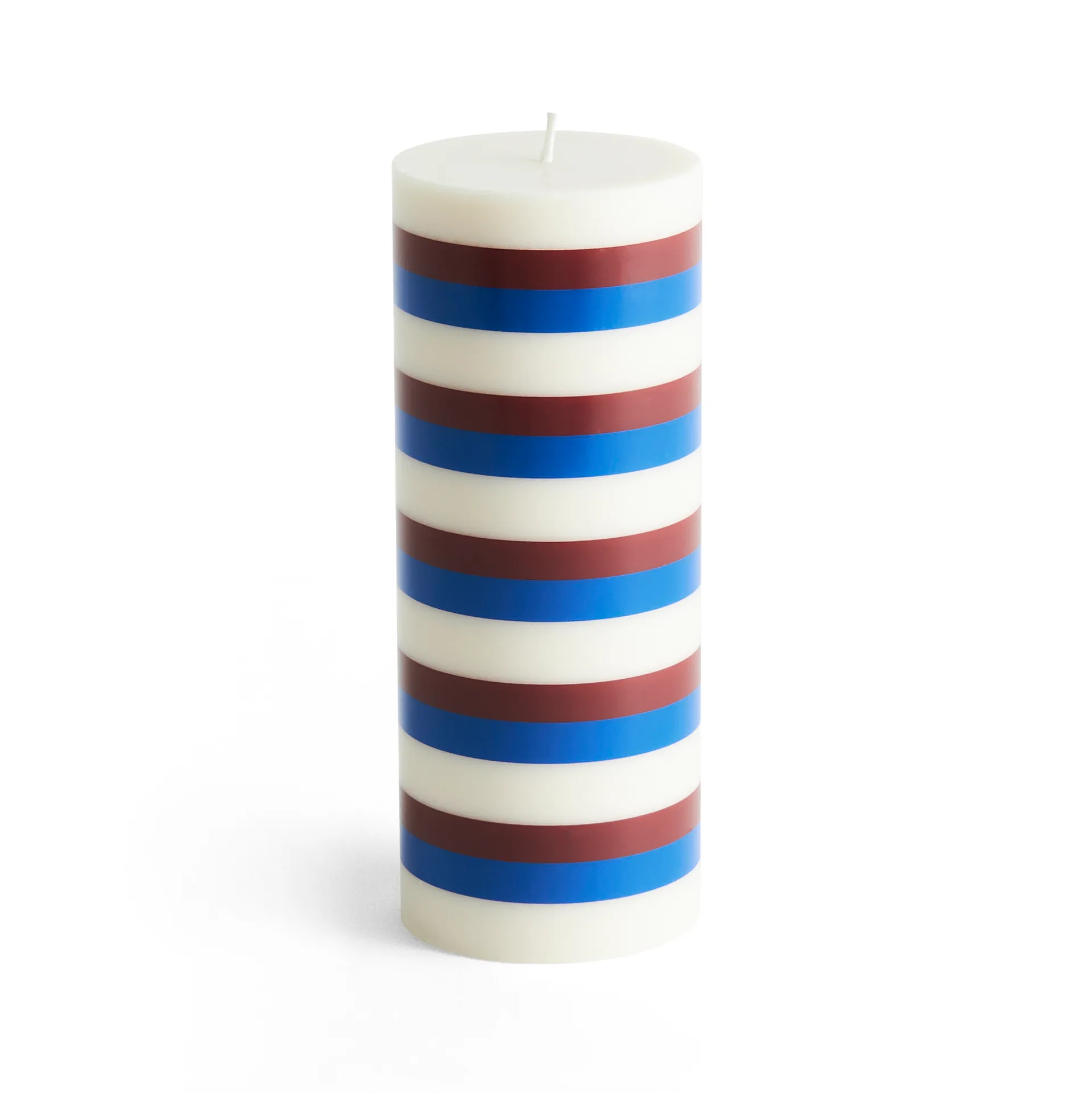 Column Candle bloklys medium 20 cm, Offwhite/Brown/Blue HAY