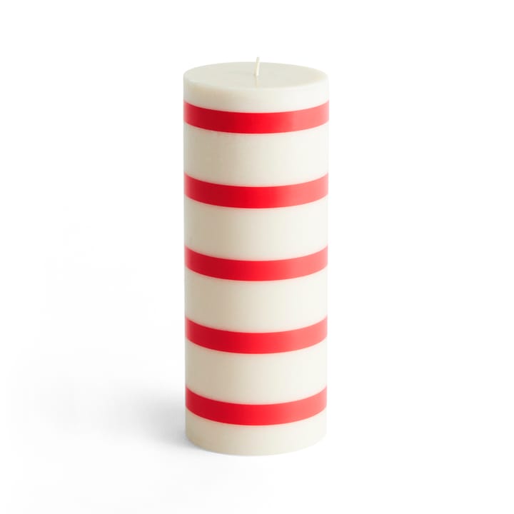 Column Candle bloklys medium 20 cm - Offwhite/Red - HAY
