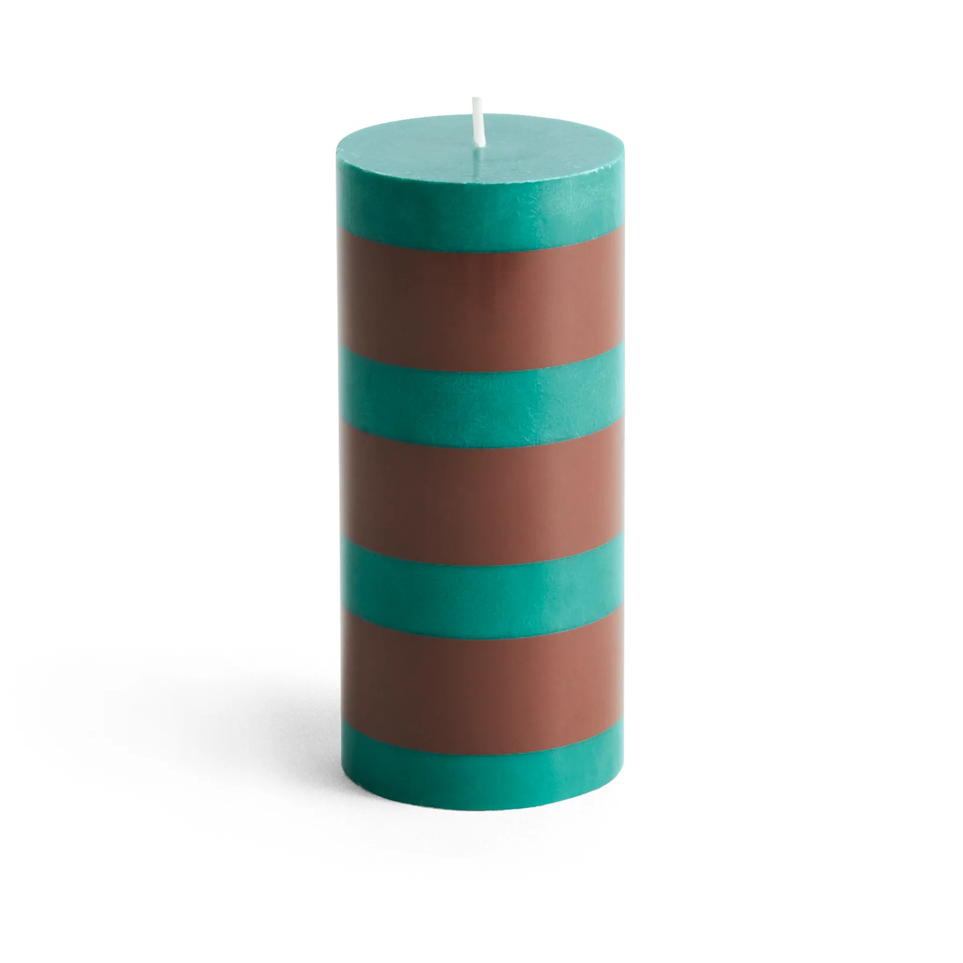 Column Candle bloklys small 15 cm, Green/Brown HAY