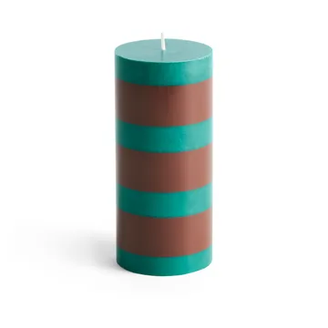 Column Candle bloklys small 15 cm - Green/Brown - HAY
