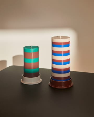 Column Candle bloklys small 15 cm - Green/Brown - HAY