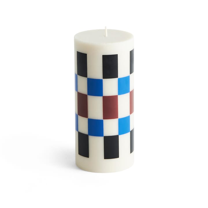 Column Candle bloklys small 15 cm - Offwhite/Brown/Black/Blue - HAY