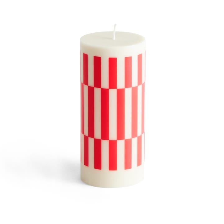 Column Candle bloklys small 15 cm - Offwhite/Red - HAY