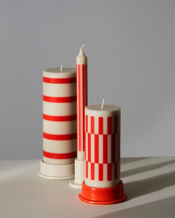 Column Candle bloklys small 15 cm - Offwhite/Red - HAY