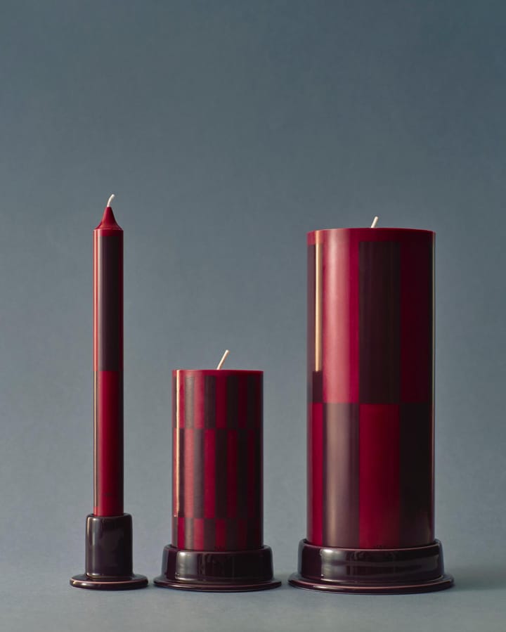 Column Candle bloklys small 15 cm, Wine-bordeaux HAY