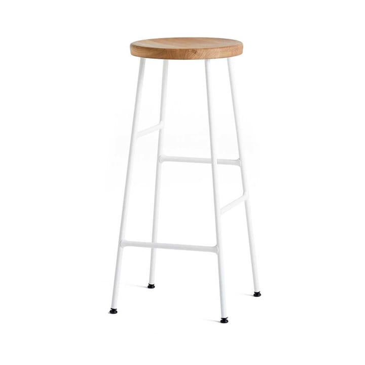 Cornet barstol 75 cm - Oiled oak-cream white - HAY