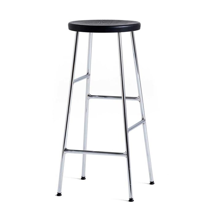 Cornet barstol 75 cm - Soft black oak-chrome - HAY