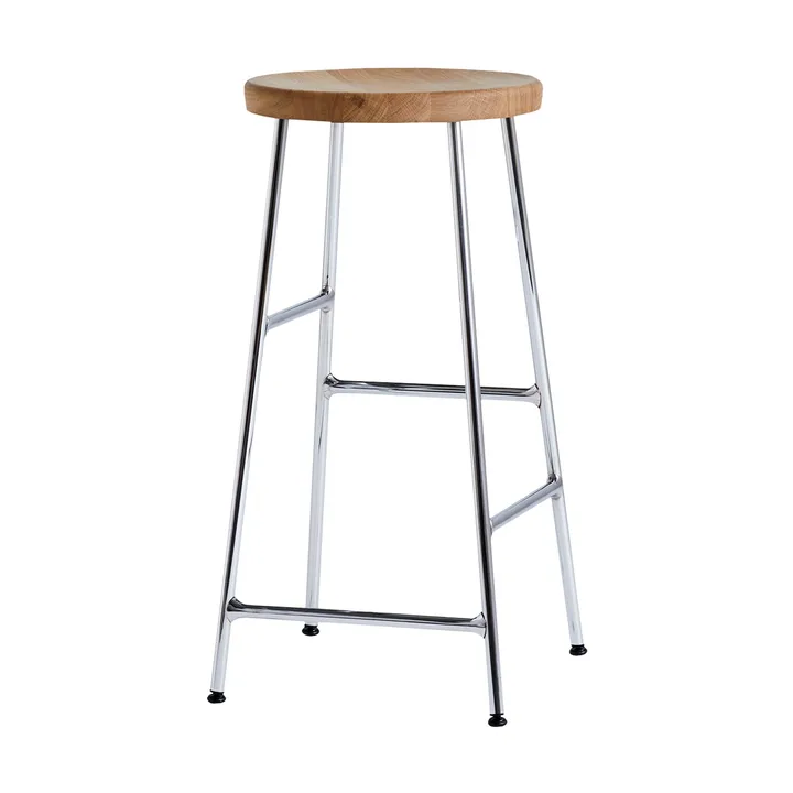 Cornet rund barstol 65 cm - Oiled oak-chrome - HAY