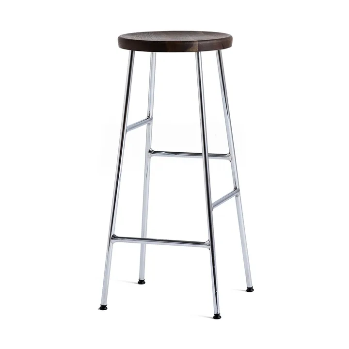 Cornet rund barstol 75 cm - Smoked oiled oak-chrome - HAY