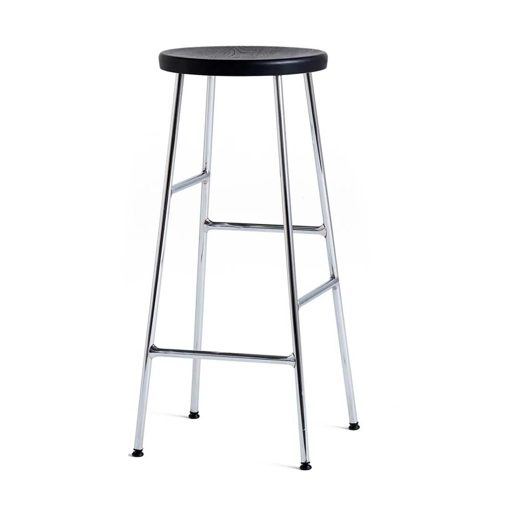 Cornet rund barstol 75 cm, Soft black oak-chrome HAY