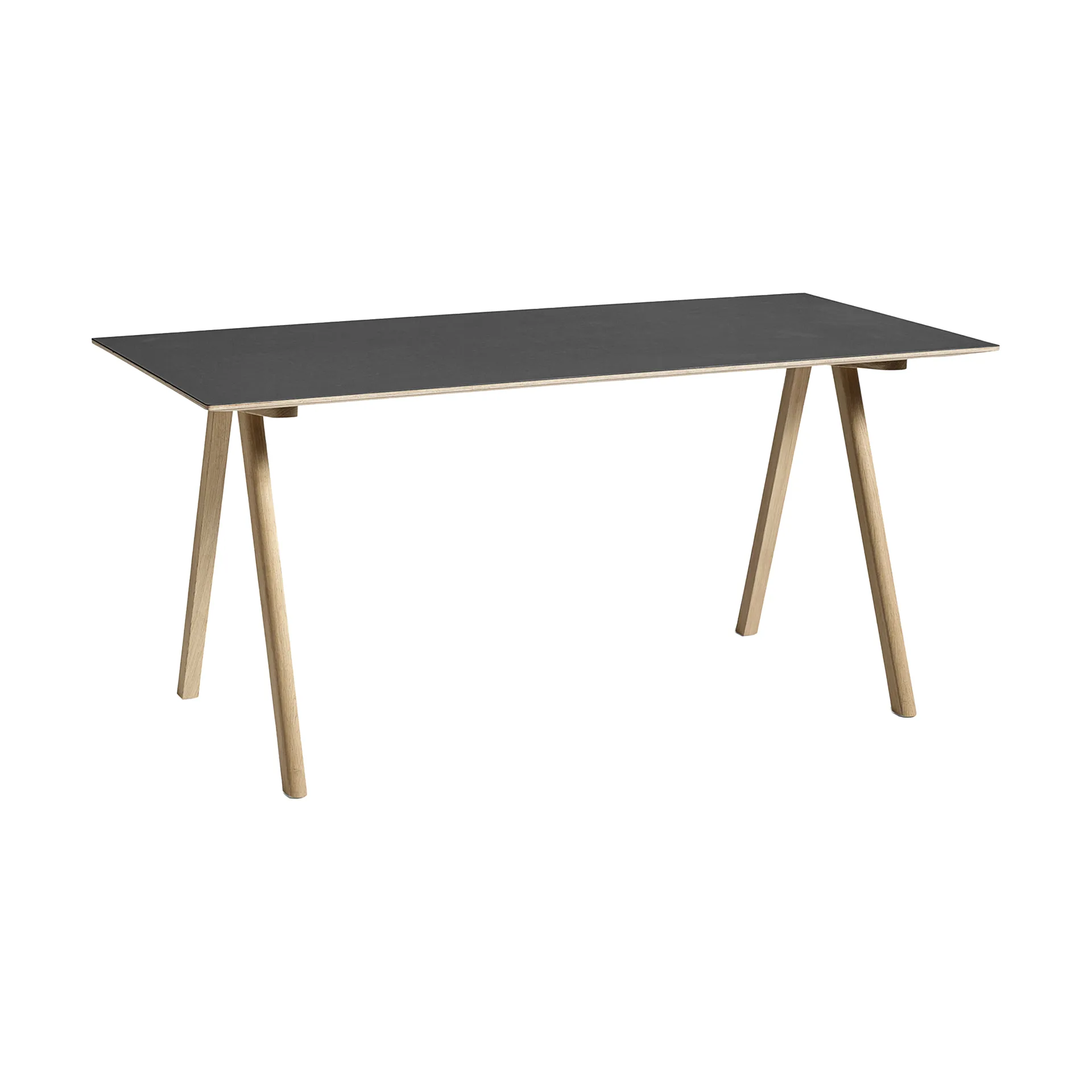 CPH10 2.0 skrivebord 80x160 cm, Black linoleum-lacquered oak HAY