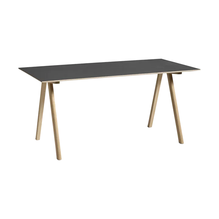 CPH10 2.0 skrivebord 80x160 cm - Black linoleum-lacquered oak - HAY