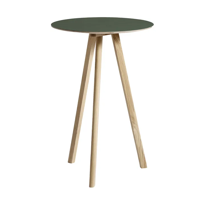 CPH20 2.0 barbord Ø70 cm - Green linoleum-lacquered oak - HAY