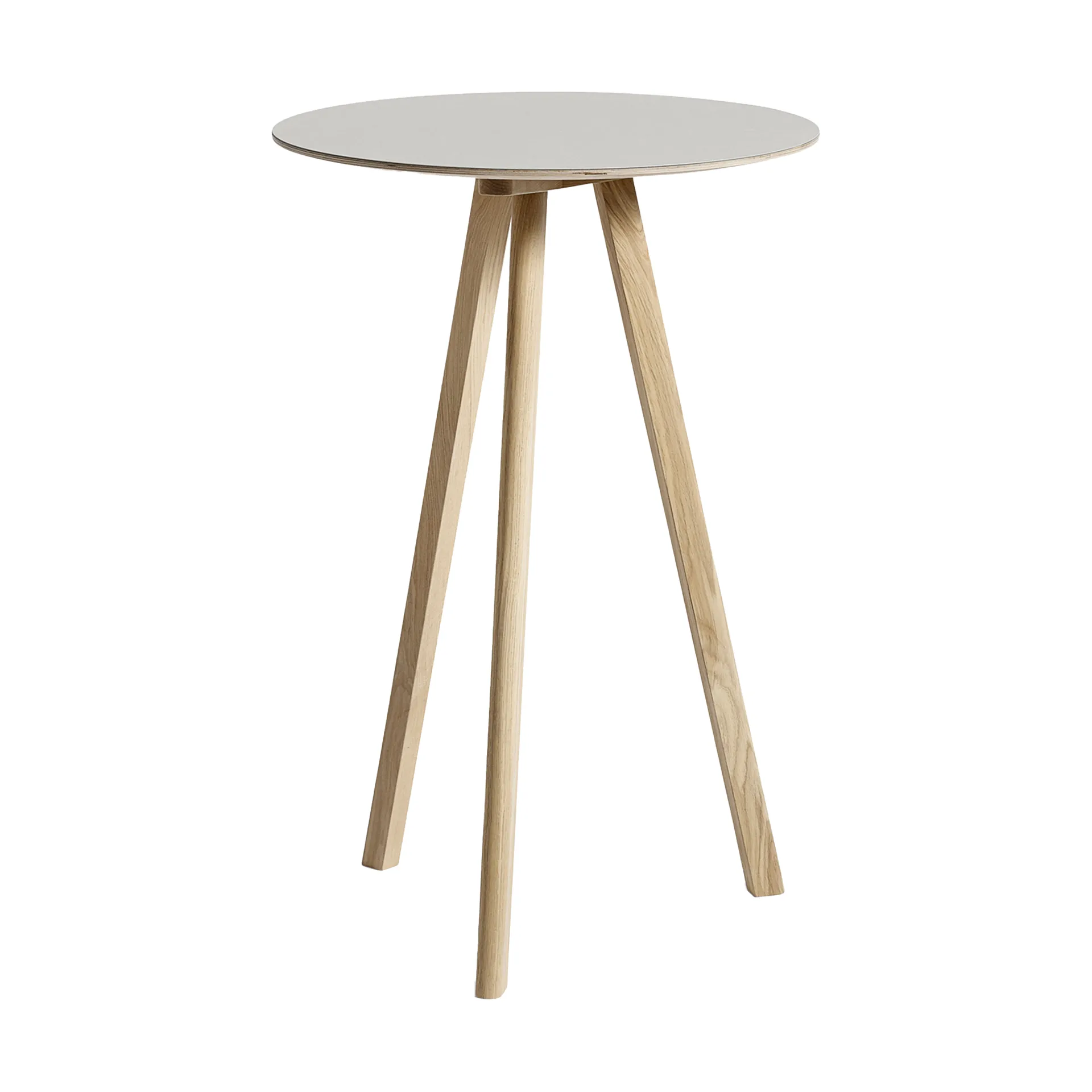 CPH20 2.0 barbord Ø70 cm, Off white linoleum-lacq. oak HAY