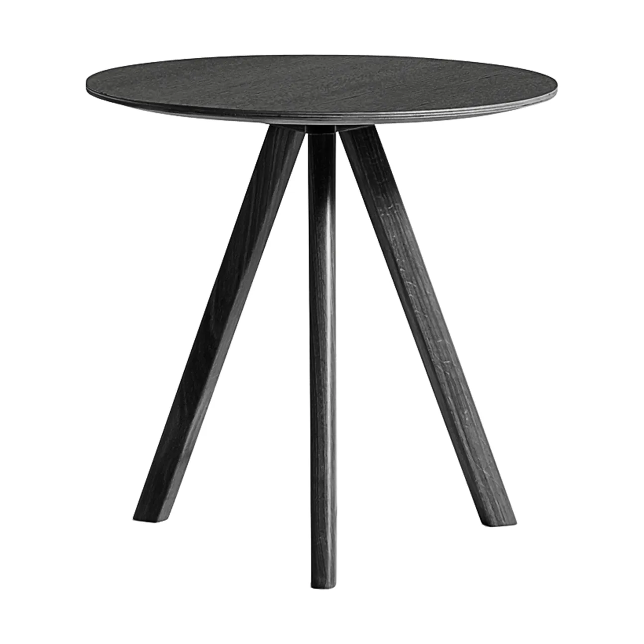 CPH20 2.0 sofabord Ø50 cm, Black linoleum-lacquered oak HAY