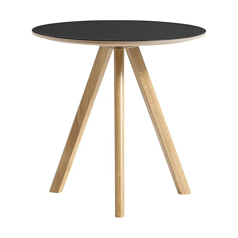 CPH20 2.0 sofabord Ø50 cm, Black linoleum-lacquered oak HAY