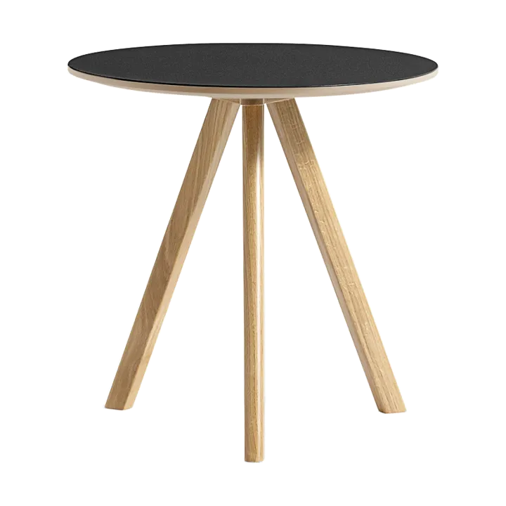 CPH20 2.0 sofabord Ø50 cm - Black linoleum-lacquered oak - HAY