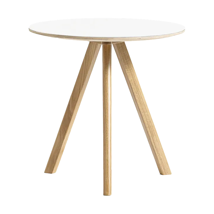CPH20 2.0 sofabord Ø50 cm - White laminate-lacquered oak - HAY