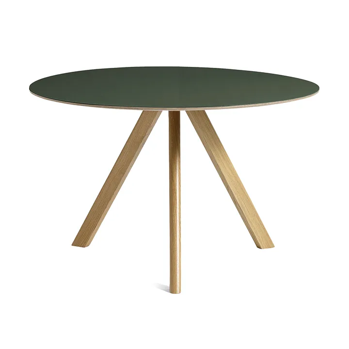 CPH20 2.0 spisebord Ø120 cm - Green linoleum-lacquered oak - HAY