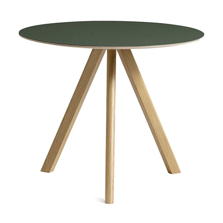 CPH20 2.0 spisebord Ø90 cm - Green linoleum-lacquered oak - HAY