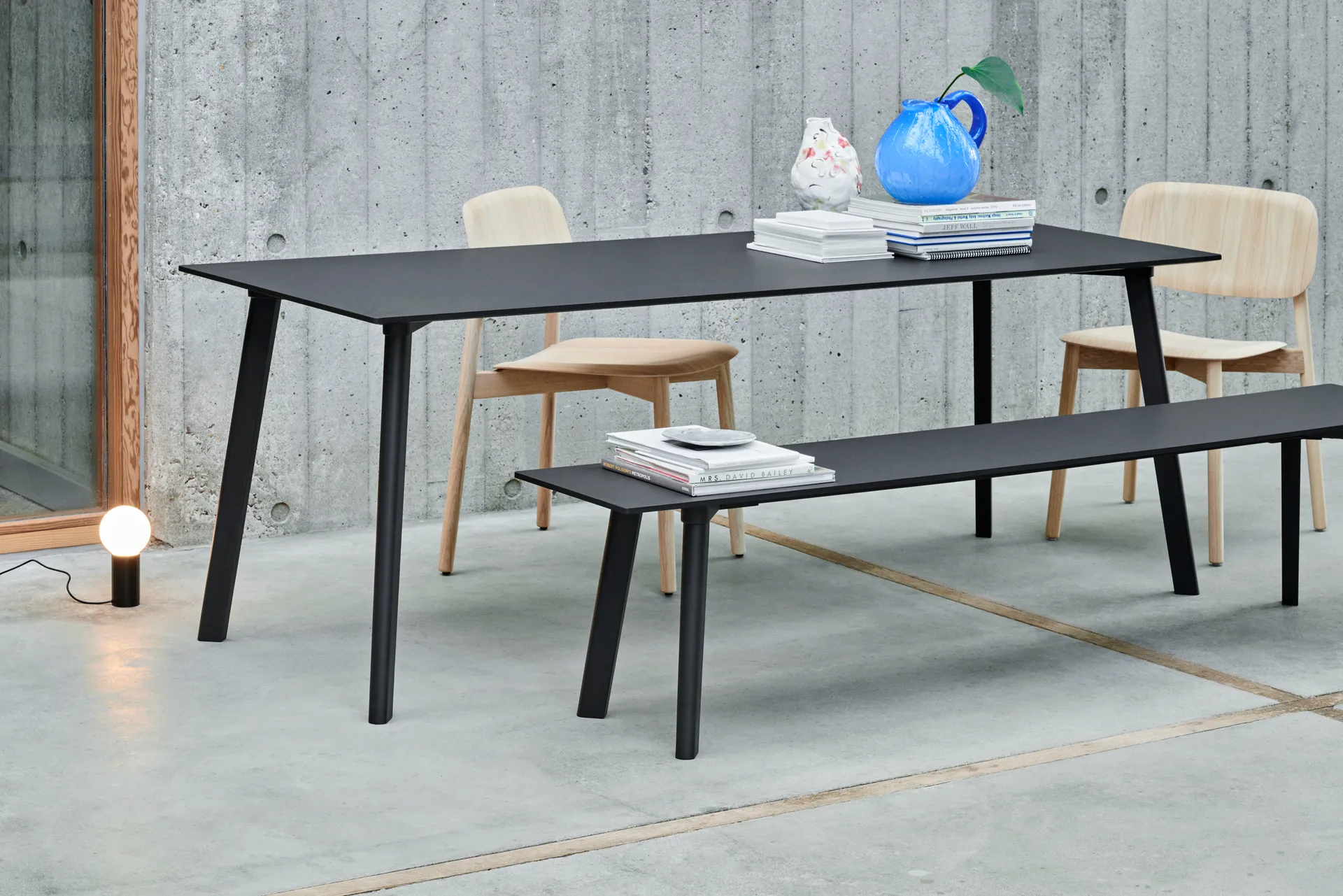 CPH215 Deux 2.0 bænk 200 cm, Black laminate-lacquered beech HAY
