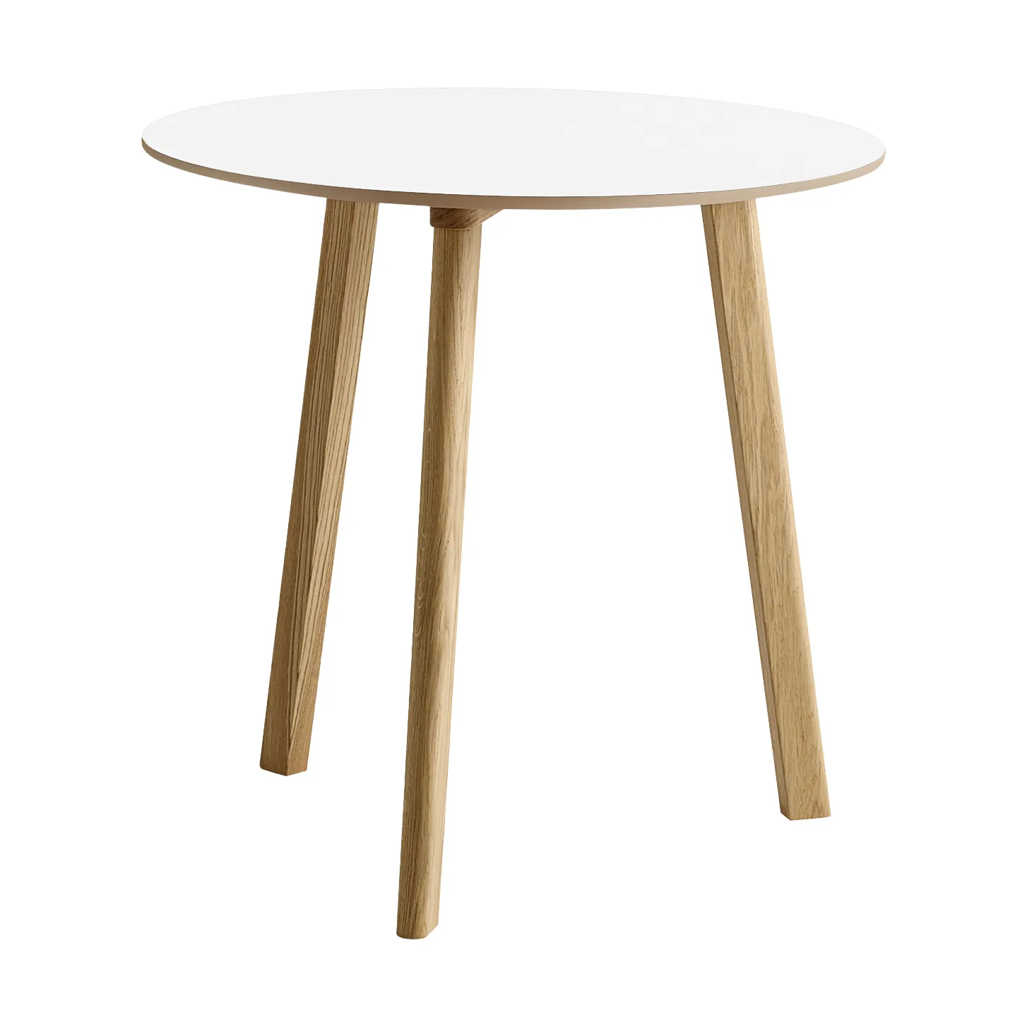 CPH220 Deux 2.0 bord Ø75 cm, Pearl white-lacquered oak HAY
