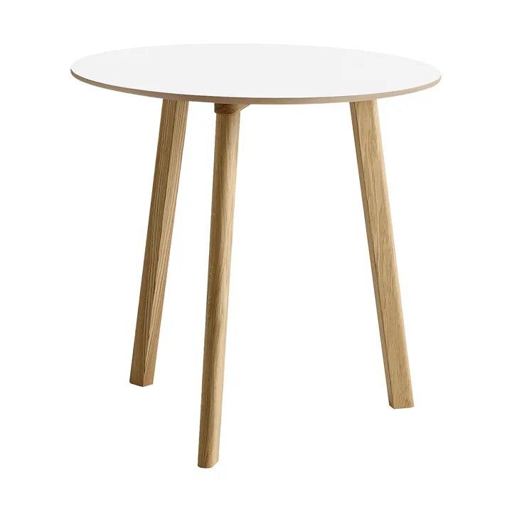 CPH220 Deux 2.0 bord Ø75 cm - Pearl white-lacquered oak - HAY