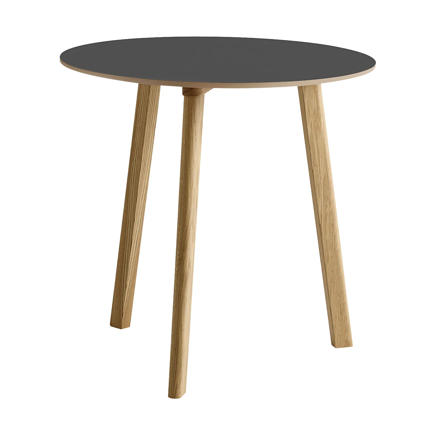 CPH220 Deux 2.0 bord Ø75 cm, Stone grey-lacquered oak HAY