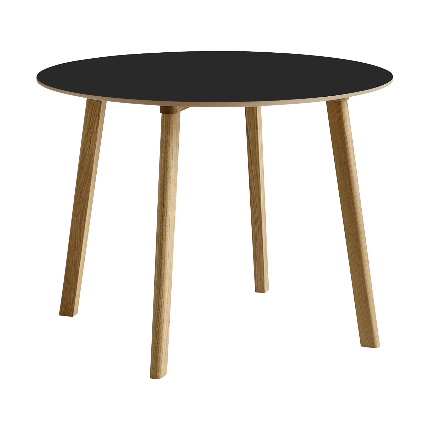 CPH220 Deux 2.0 bord Ø98 cm, Black laminate-lacquered oak HAY