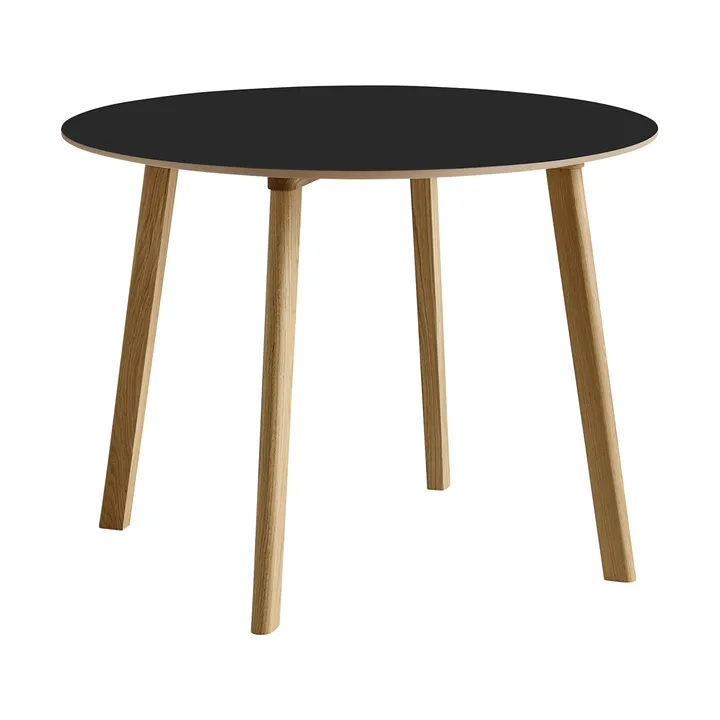 CPH220 Deux 2.0 bord Ø98 cm - Black laminate-lacquered oak - HAY