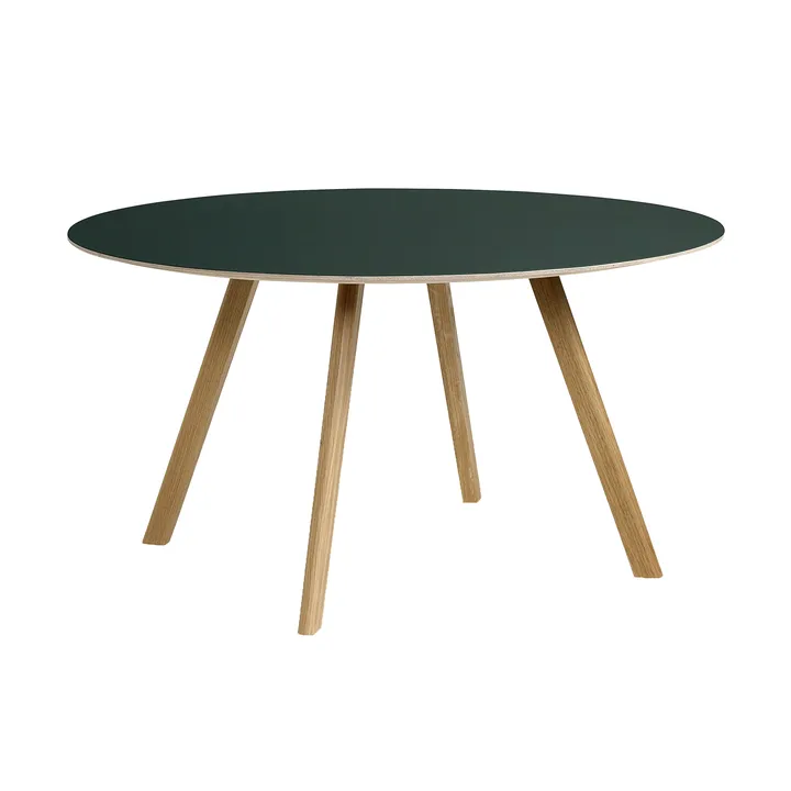 CPH25 2.0 spisebord Ø140 cm - Green linoleum-lacquered oak - HAY