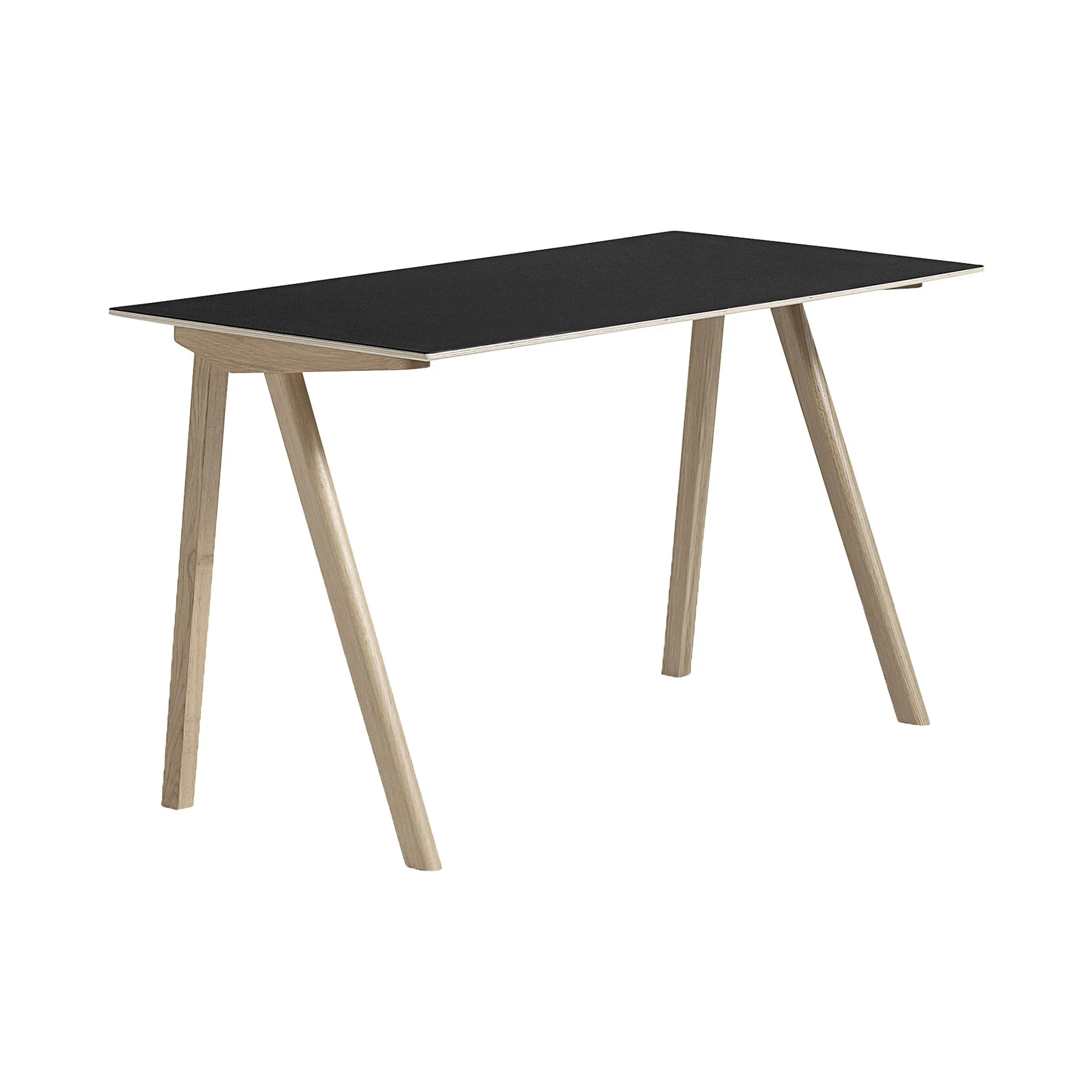 CPH90 2.0 skrivebord 65x130 cm, Black linoleum-lacquered oak HAY
