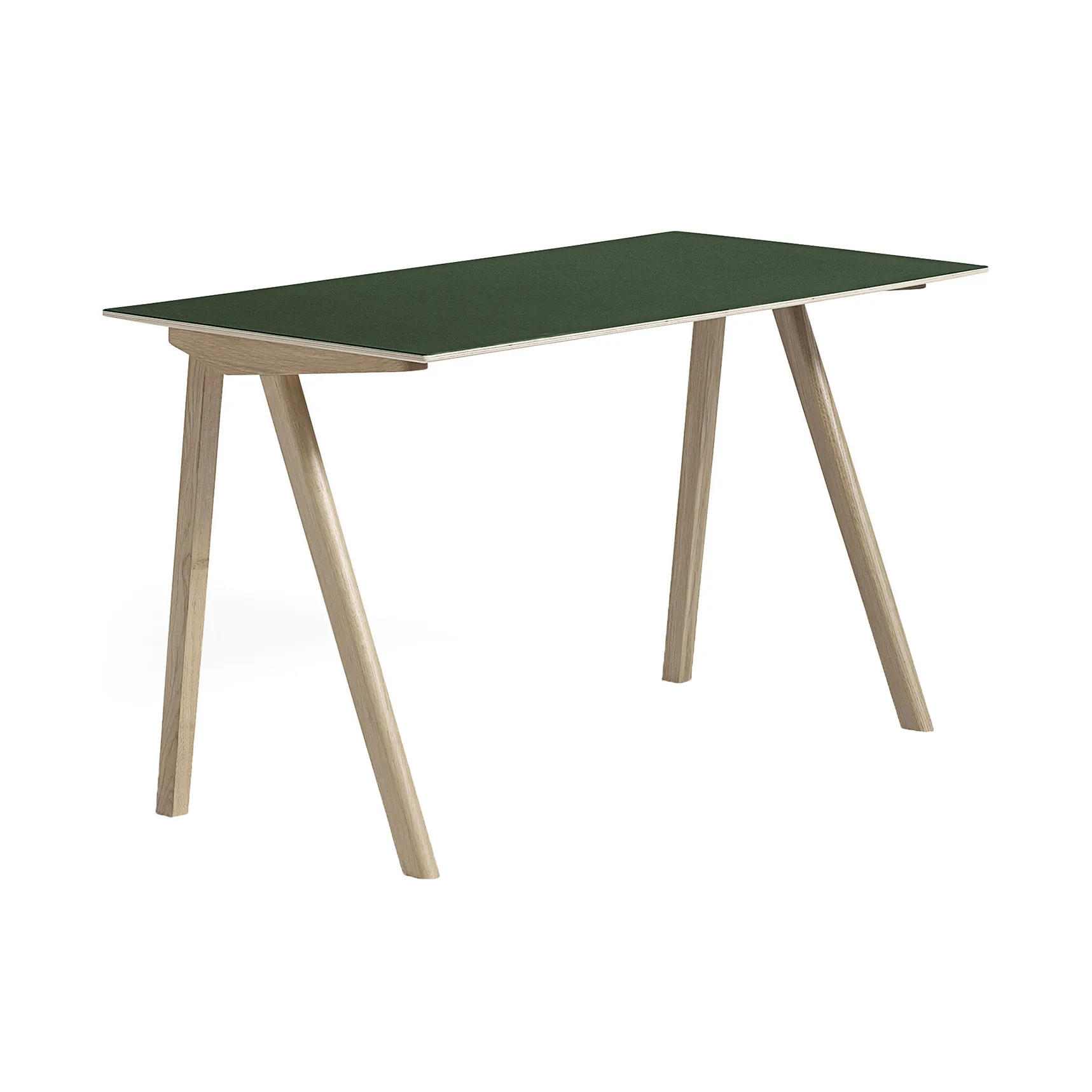 CPH90 2.0 skrivebord 65x130 cm, Green linoleum-lacquered oak HAY